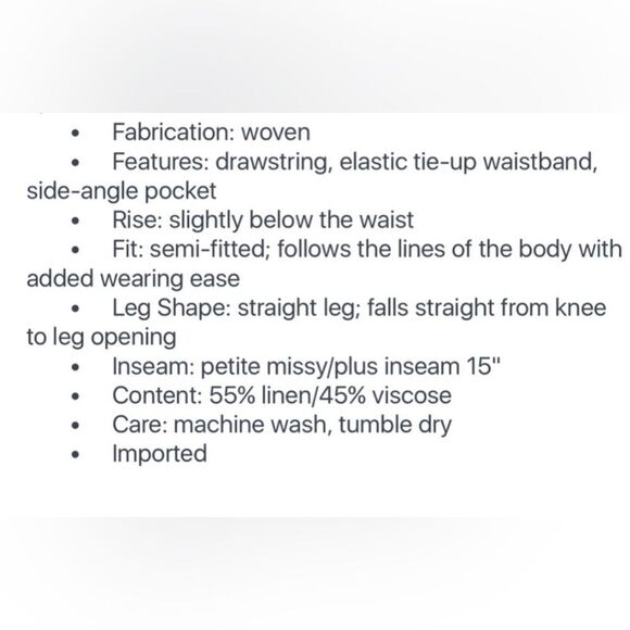 NWT Denim & Co Naturals Plus Set Blue Palm Linen Blend Skimmer Pants - Size 5X - Picture 5 of 9